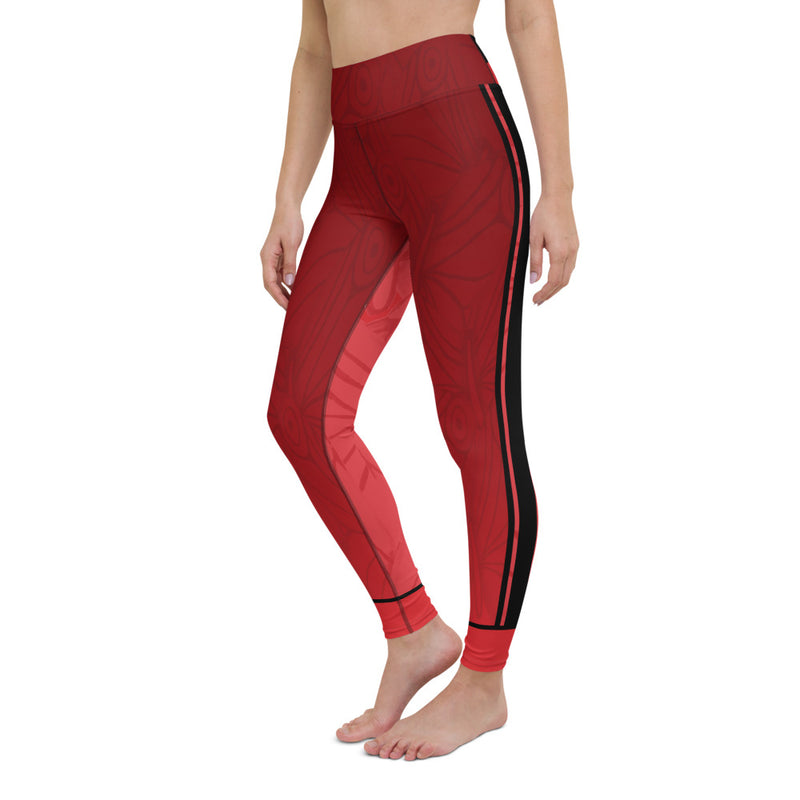 Super soft, stretchy, and comfortable RedButterfly Red High Waisted Yoga Leggings. Order these to make sure your next yoga session is the best one ever! Beautiful watercolor butterfly pattern  - 82% polyester, 18% spandex - Four-way stretch, which means fabric stretches and recovers on the cross and lengthwise grains. - Made with a smooth, comfortable microfiber yarn - Raised waistband