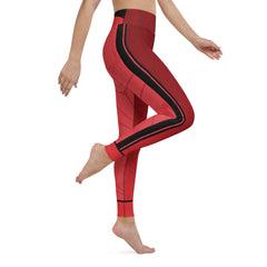 Super soft, stretchy, and comfortable RedButterfly Red High Waisted Yoga Leggings. Order these to make sure your next yoga session is the best one ever! Beautiful watercolor butterfly pattern  - 82% polyester, 18% spandex - Four-way stretch, which means fabric stretches and recovers on the cross and lengthwise grains. - Made with a smooth, comfortable microfiber yarn - Raised waistband