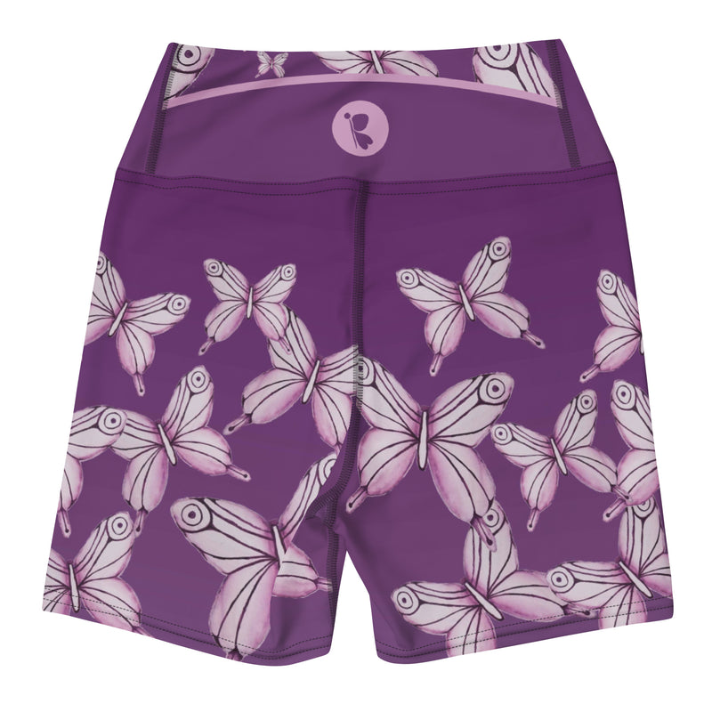 Goddess Purple Butterfly Yoga Shorts