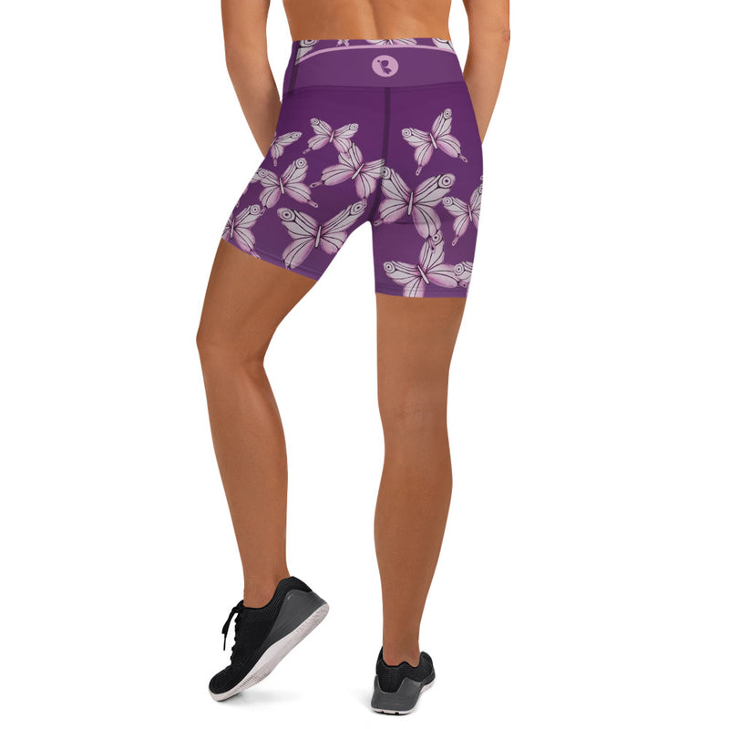 Goddess Purple Butterfly Yoga Shorts