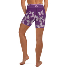 Goddess Purple Butterfly Yoga Shorts