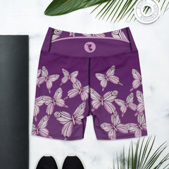 Goddess Purple Butterfly Yoga Shorts