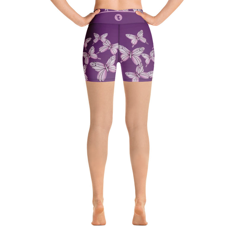 Goddess Purple Butterfly Yoga Shorts