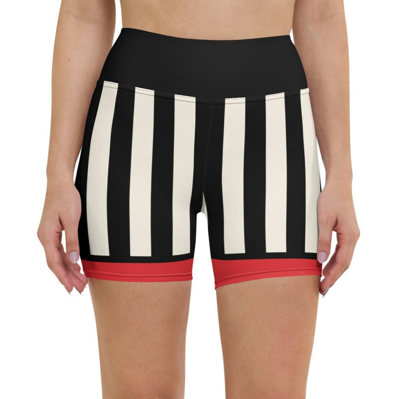 Rose Stripes Yoga Shorts