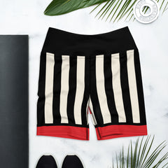 Rose Stripes Yoga Shorts