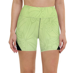 Goddess Mint Stripes Yoga Shorts