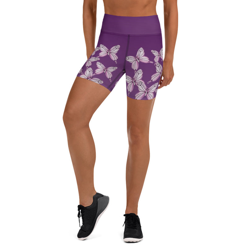 Goddess Purple Butterfly Yoga Shorts