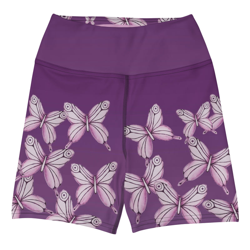 Goddess Purple Butterfly Yoga Shorts