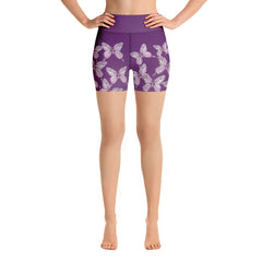 Goddess Purple Butterfly Yoga Shorts