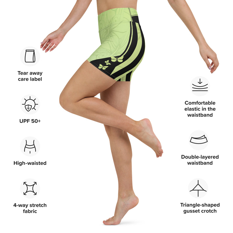 Goddess Mint Stripes Yoga Shorts