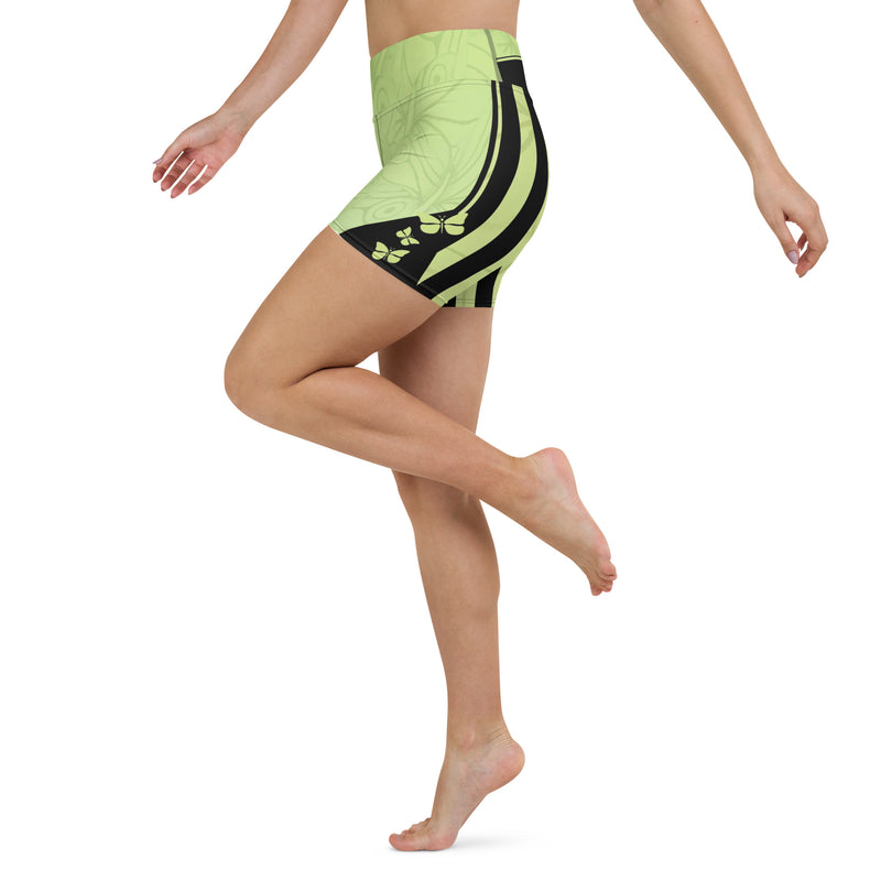Goddess Mint Stripes Yoga Shorts