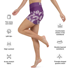 Goddess Purple Butterfly Yoga Shorts