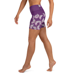 Goddess Purple Butterfly Yoga Shorts