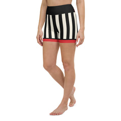 Rose Stripes Yoga Shorts