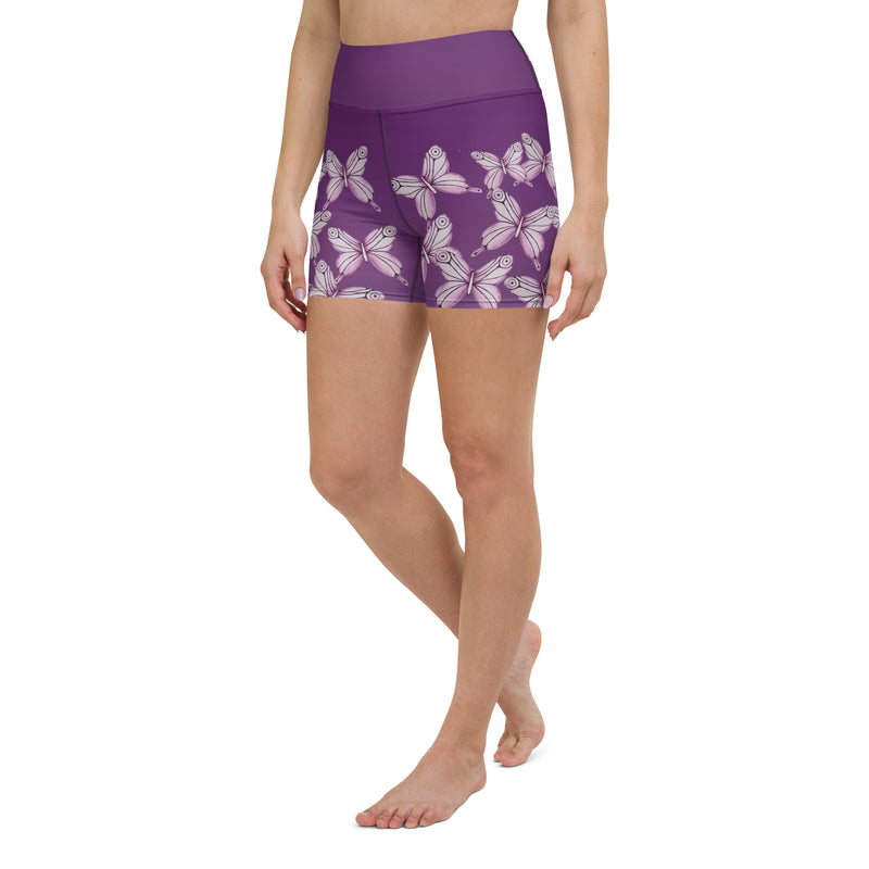 Goddess Purple Butterfly Yoga Shorts