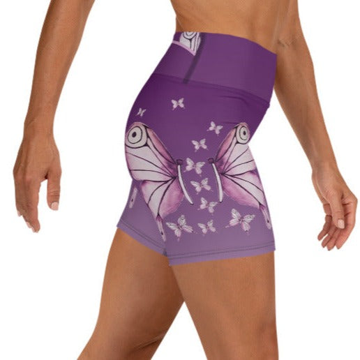 Goddess Purple Divine High-Waisted Shorts RedButterfly by Omaris