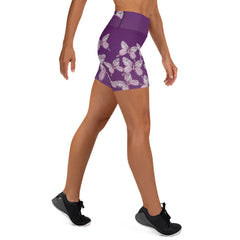 Goddess Purple Butterfly Yoga Shorts