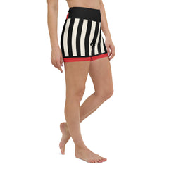 Rose Stripes Yoga Shorts