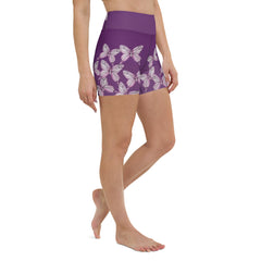 Goddess Purple Butterfly Yoga Shorts