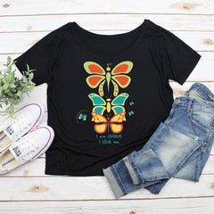 RedButterfly by Omaris, graphic tee, butterfly inspired, slouchy blouses, matching outfits