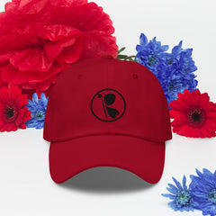 RedButterfly Red Hat has a low profile with an adjustable strap and curved visor.  - 100% chino cotton twill - Unstructured, 6-panel, low-profile - 6 embroidered eyelets