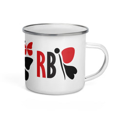 RedButterfly by Omaris enamel mug. Gift for her