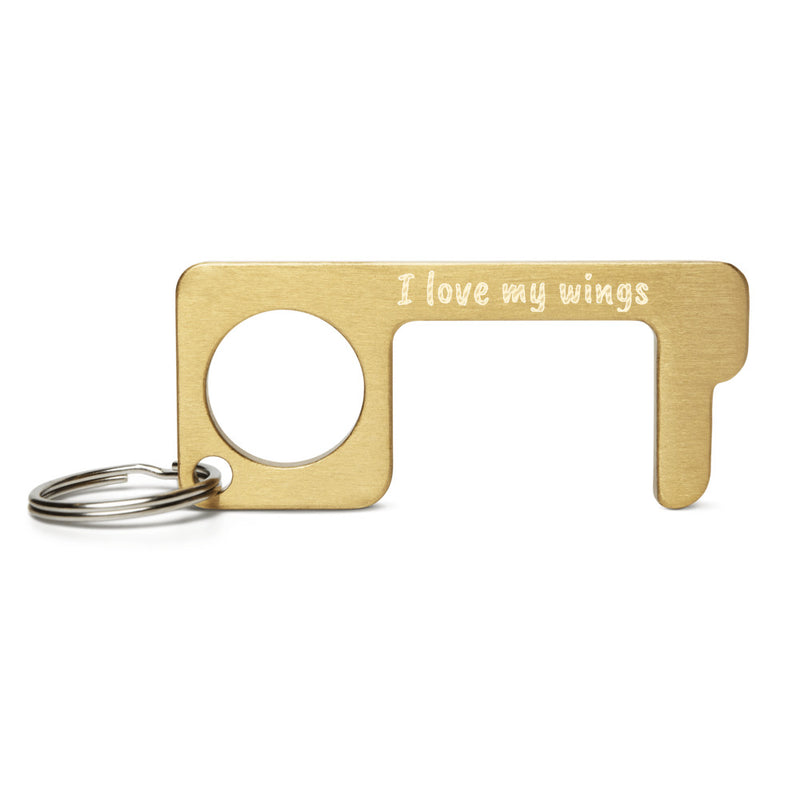 RedButterfly "I love my wings" Engraved Brass Touch Tool & Keychain