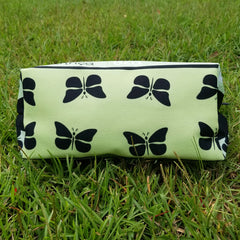 Sure to be one of your favorites! Goddess Mint Makeup Bag made from durable canvas with zipper, and guess what? It has two inside pockets! Great for traveling, for dance classes, makeup bags, and more! - Denim Lined - 100% polyester textured canvas - Two convenient inside pockets - Metal zipper - Size 12 inches - Exclusive design by RedButterfly by Omaris  