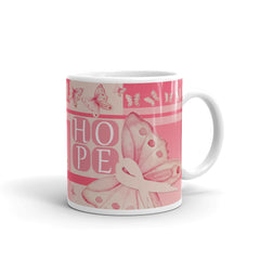 redbutterfly by omaris, breast cancer awareness, mug, pink mug, gift ideas, gifts under $25