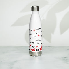 RedButterfly by Omaris stainless steel water bottle 17oz