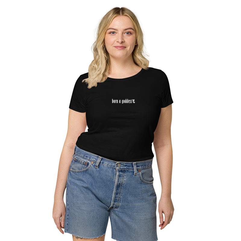 RedButterfly Black Women’s Fitted Organic T-Shirt
